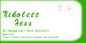 nikolett hess business card